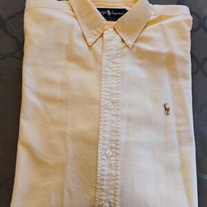 Ralph Lauren Long Sleeve Large 16 1/2 * 34 Men's Yellow Shirt